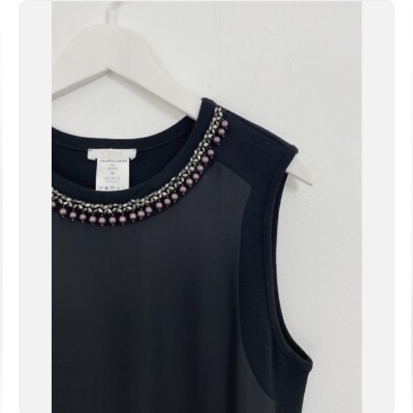 CHLOE Silk Beaded Neckline Shift Dress - Picture 4 of 5